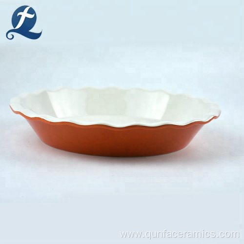 Restaurant custom wavy edge kitchen ceramic cooking plate